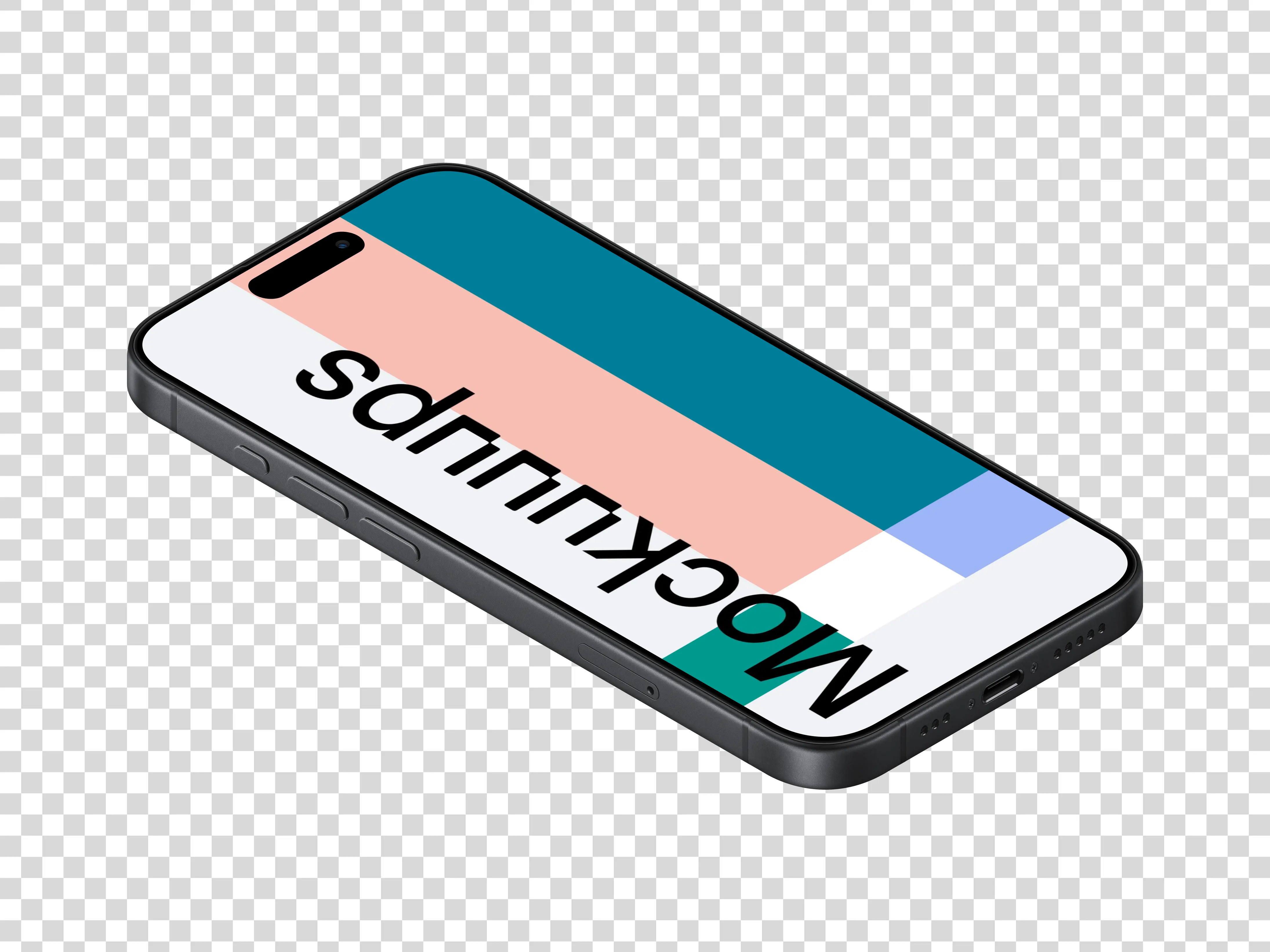 Isometric iPhone 17 Mockup (Left)