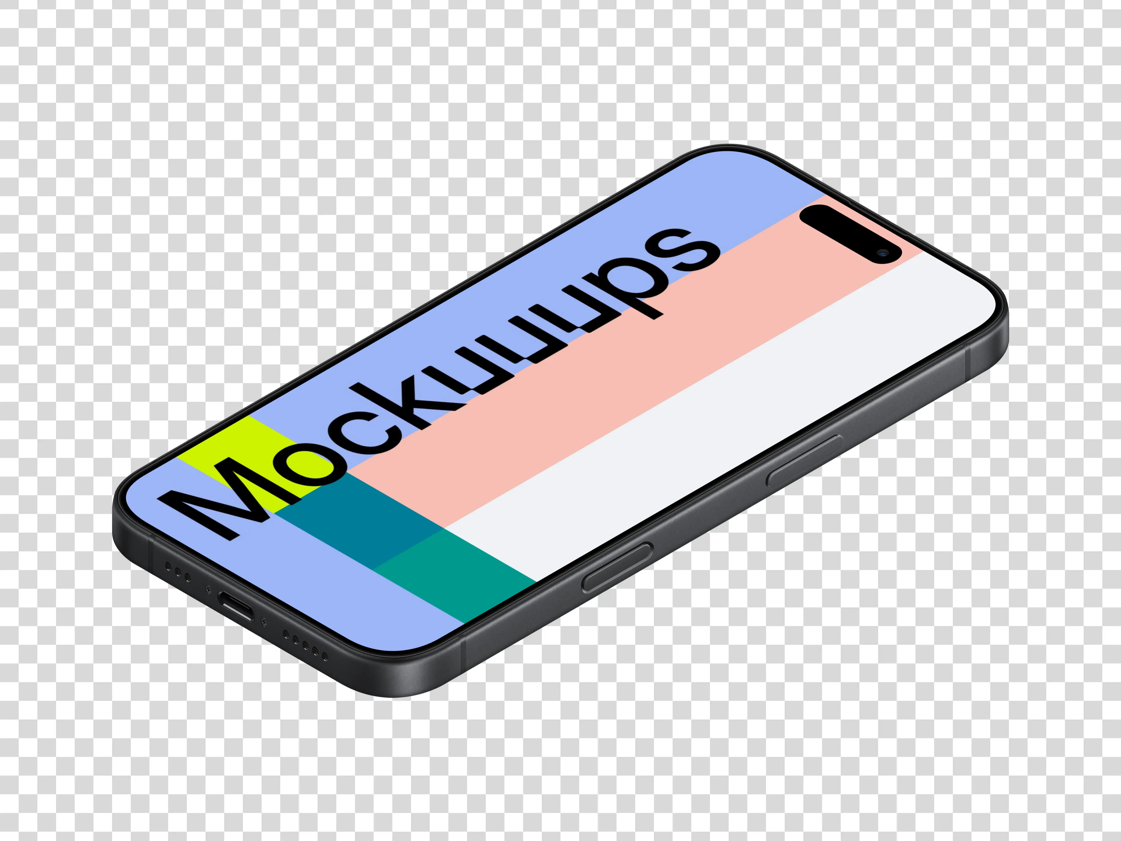 Isometric iPhone 17 Mockup (Right)