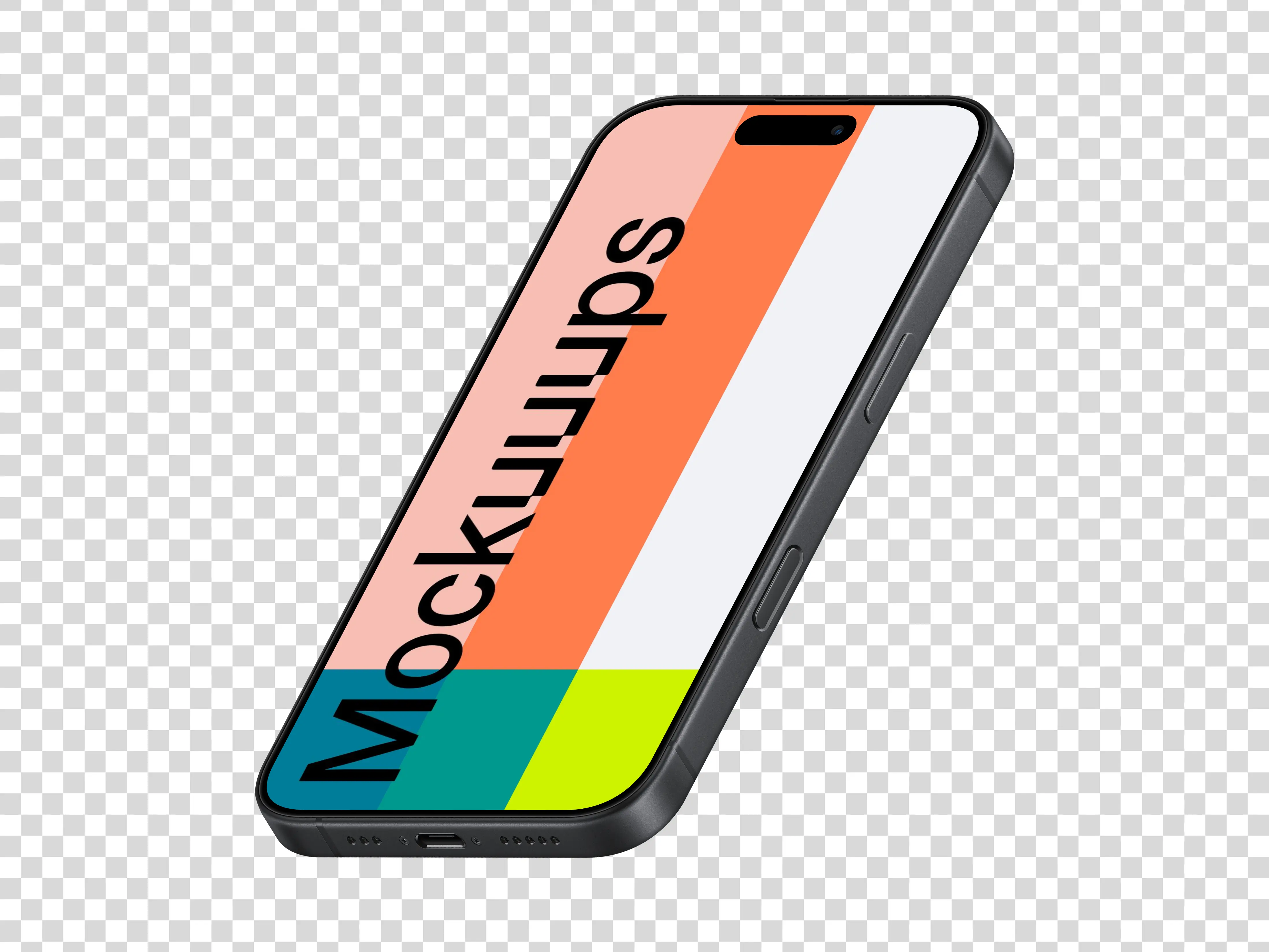 Isometric iPhone 17 Mockup (Semi Stand Right)