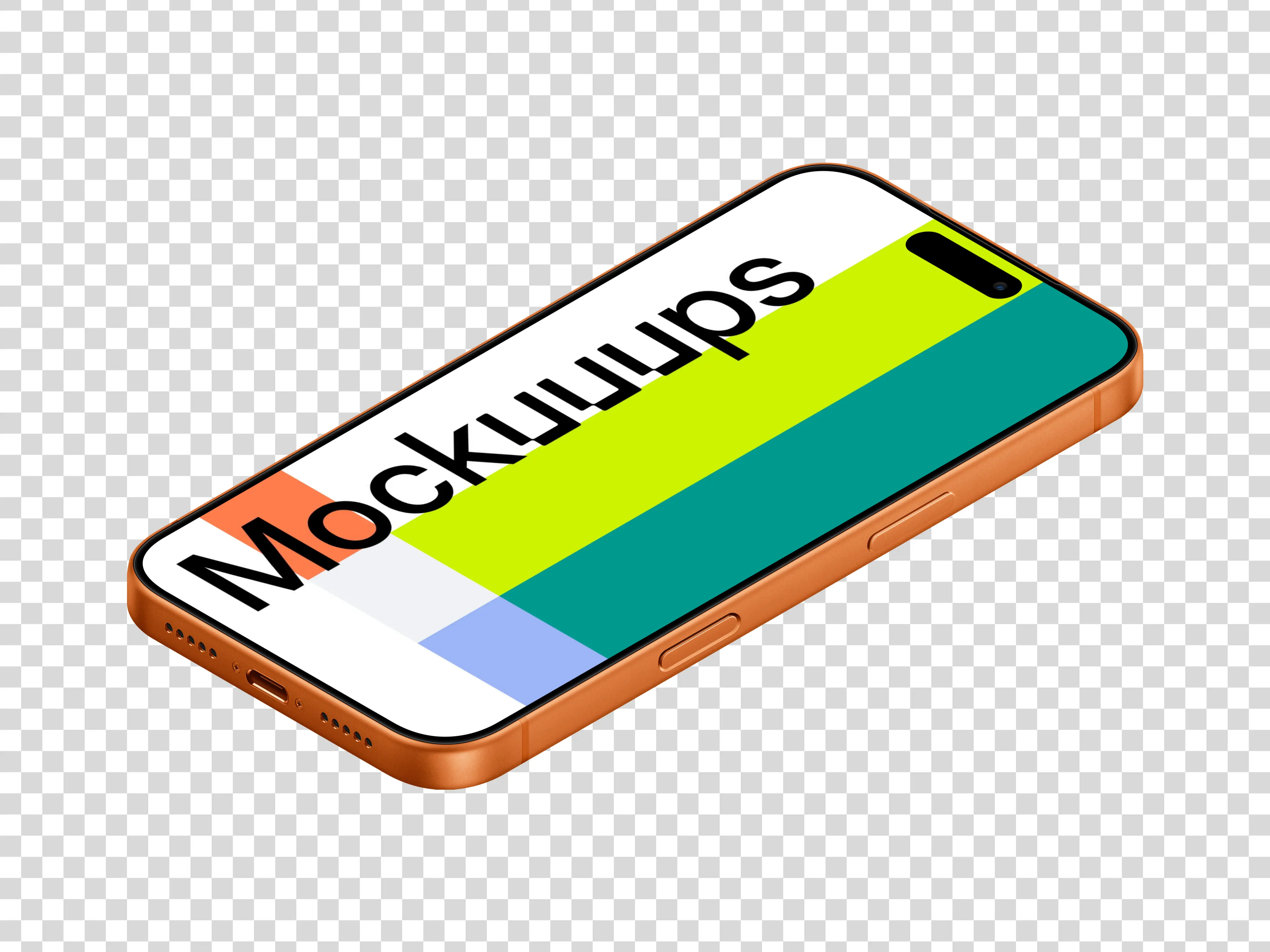 Isometric iPhone 17 Pro Mockup (Right)