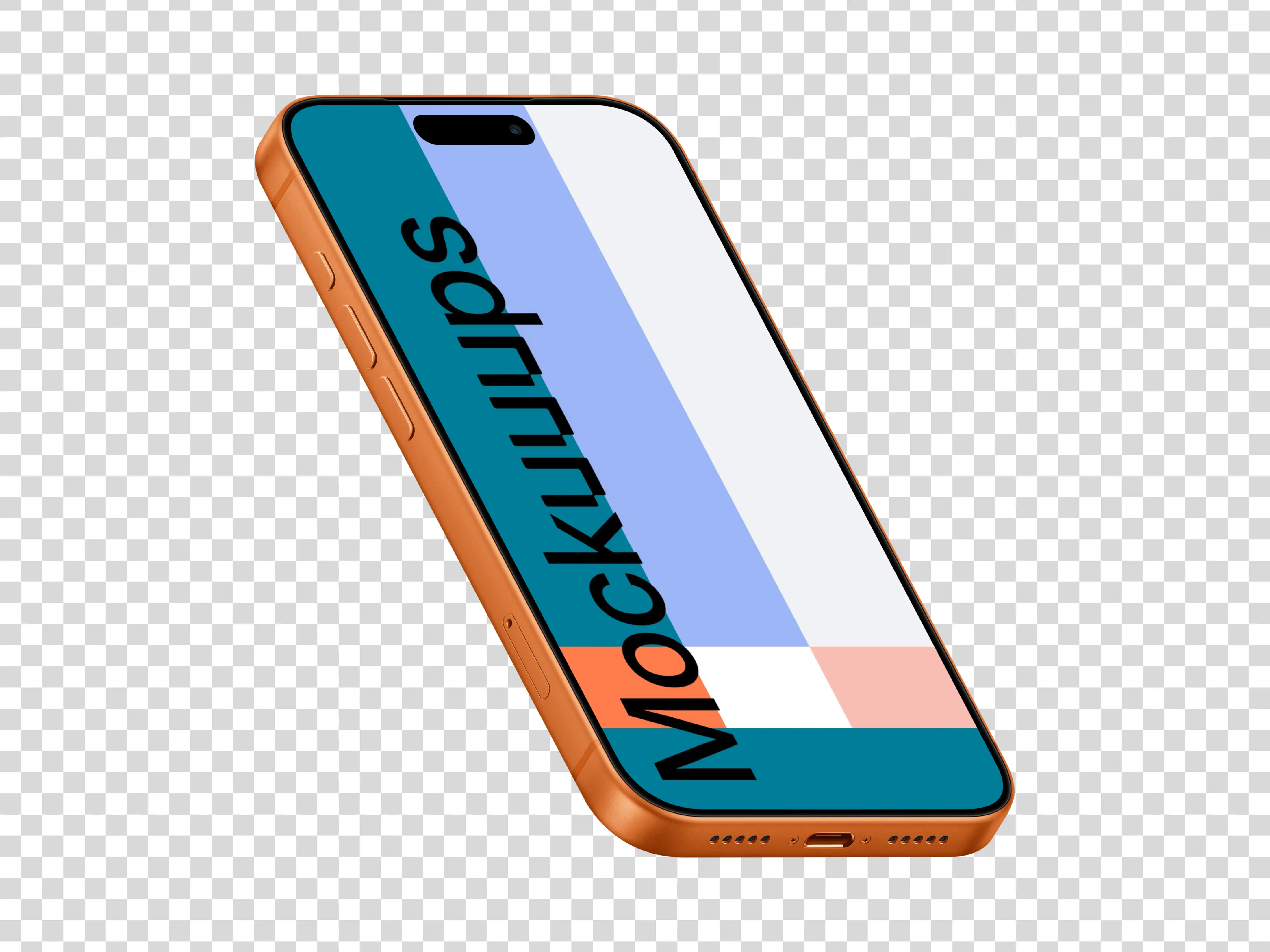 Isometric iPhone 17 Pro Mockup (Semi Stand Left)