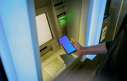 ATM and Google Pixel 6 mockup
