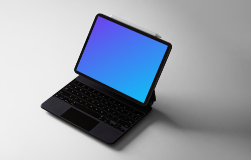 iPad Air mockup with a keyboard