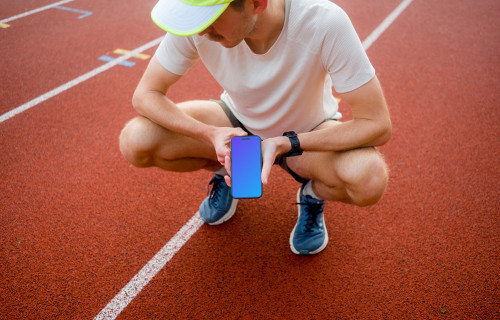 Smartphone mockup with running theme