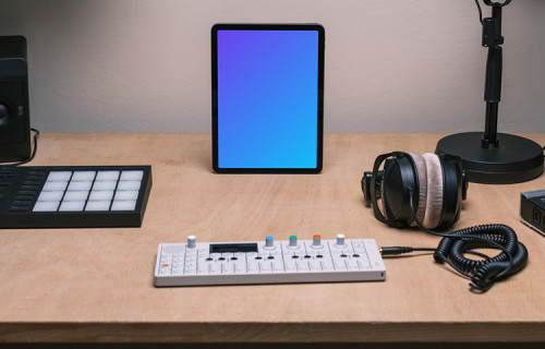Tablet Mockup in the music studio