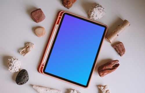 Tablet mockup with pen