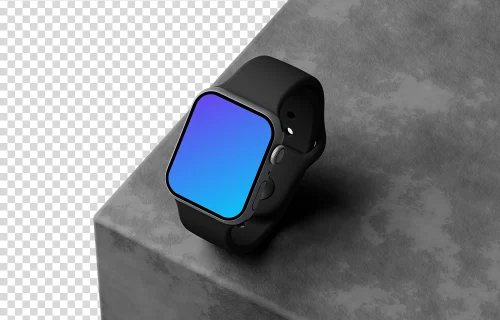 Apple Watch mockup on textured stone