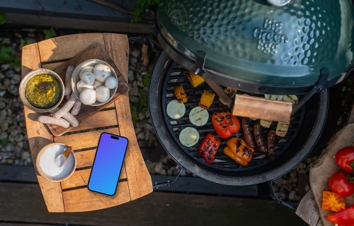 Scène de barbecue iPhone mockup