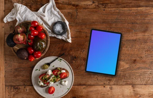 Breakfast iPad mockup scene