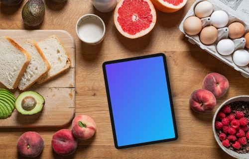 Breakfast themed iPad mockup