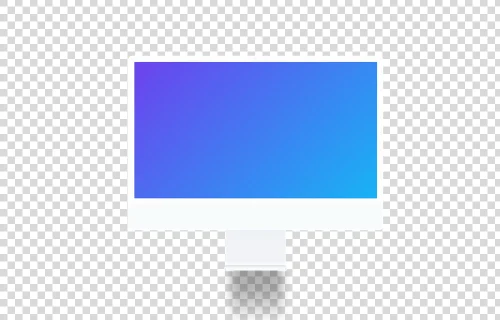 Clay iMac 24“ Mockup - Front (Floating Shadow)