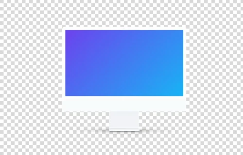 Clay iMac 24“ Mockup - Front (Floor Shadow)