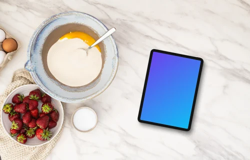 Cooking related tablet mockup