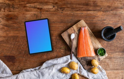 Cena al estilo iPad mockup