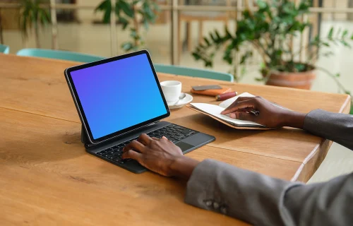 Entrepreneur working on iPad Air mockup