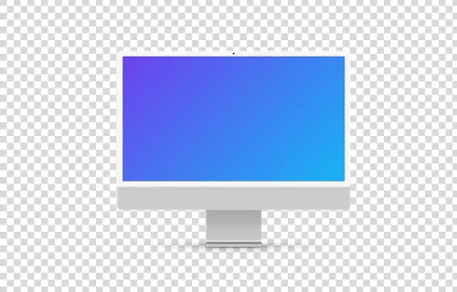 iMac 24“ Mockup - Front (Floor Shadow)