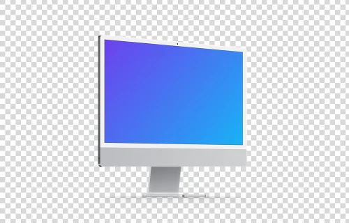 iMac 24“ Mockup - Perspective Left (Floor Shadow)