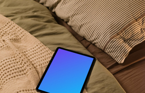 iPad Air mockup on a blanket