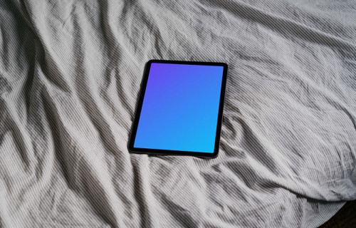 iPad Air mockup na cama