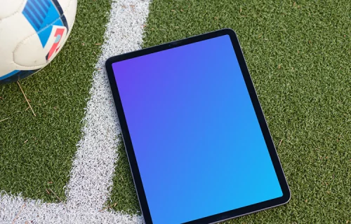 iPad Air mockup on the grass