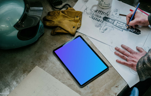 iPad Air mockup placed on a table