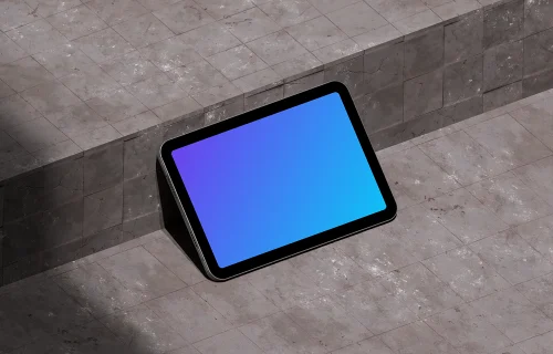 iPad Mini mockup on urban floor