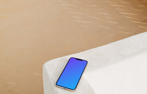 iPhone 13 Pro mockup placed on a white platform