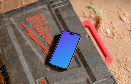 iPhone 15 Pro mockup in construction