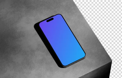 iPhone 15 Pro mockup on textured surface