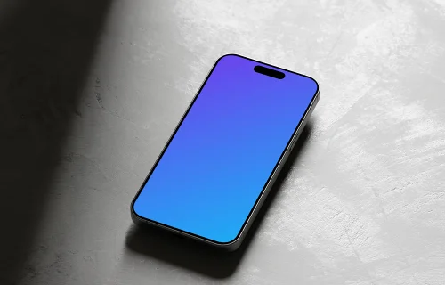 iPhone 15 Pro mockup with dynamic shadow