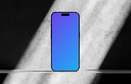 iPhone 16 mockup in dramatic lighting