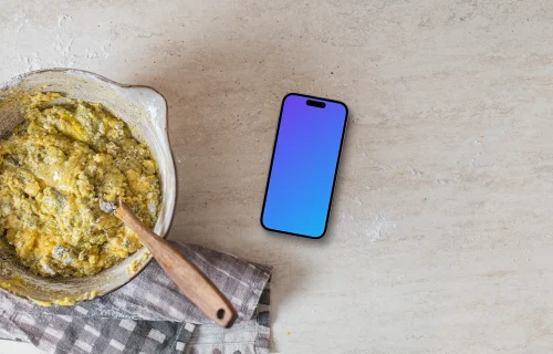 iPhone mockup in the cooking theme
