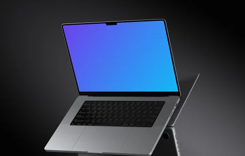MacBook Pro 16 mockup with elegant dark background