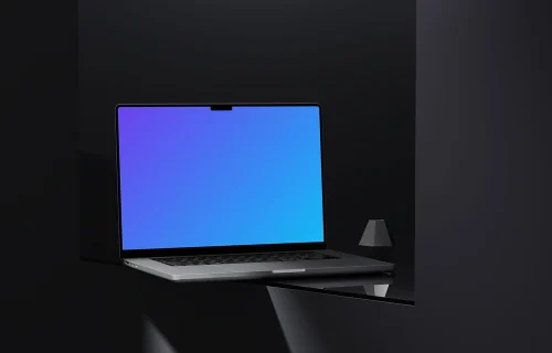 MacBook Pro 16" mockup with sleek modern decor