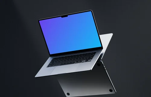 MacBook Pro mockup floating in the air