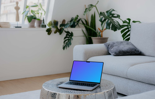 MacBook Pro mockup in the bright room