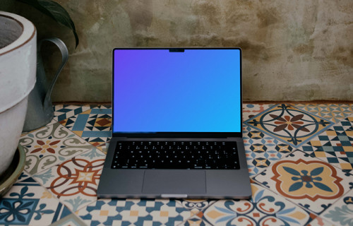 MacBook Pro mockup on a mat