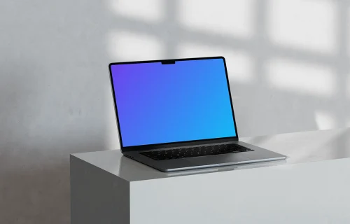 MacBook Pro Mockup on a polished marble surface