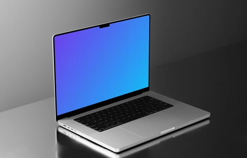 MacBook Pro Mockup on a sleek dark desk