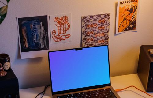 MacBook Pro Podcast Studio Mockup