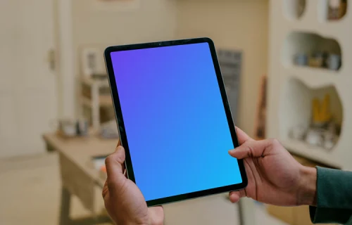 Man scrolling on iPad Air mockup