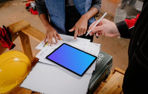 Planning on the construction with the iPad mockup