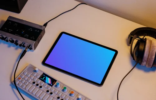 Recording music on the iPad Air mockup