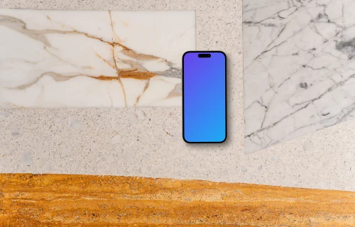 Smartphone mockup on luxury marble surface