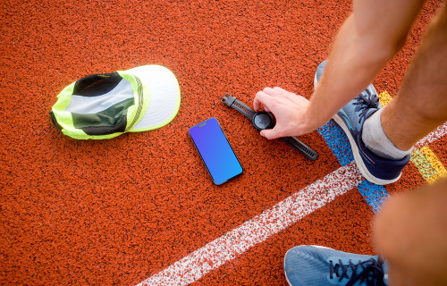 Sport watches and smartphone mockup