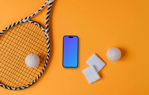 Tennis game tools with iPhone mockup