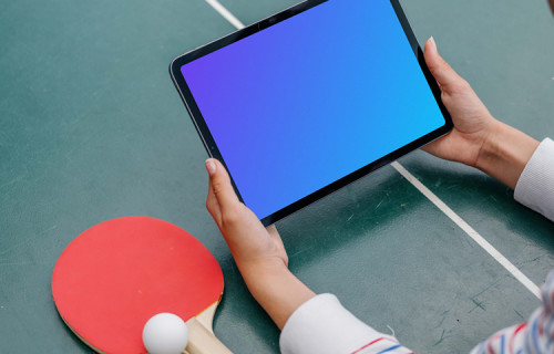 Woman hands holding a tablet mockup