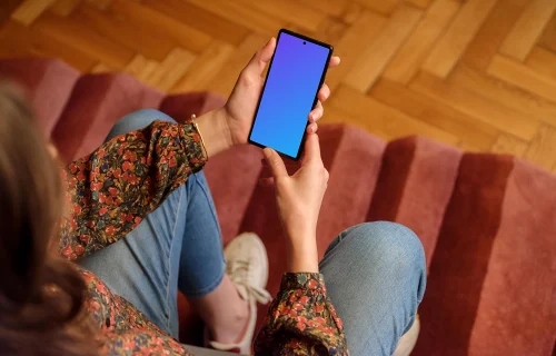 Woman working on a phone in the office