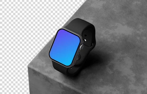 Apple Watch mockup on textured stone