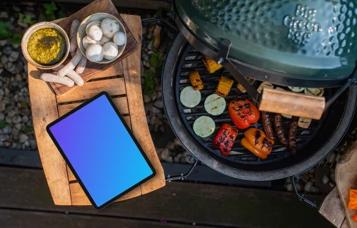 BBQ themed tablet mockup